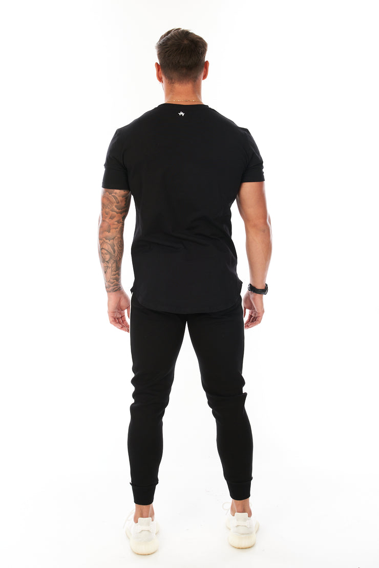 BPM Curved Hem T-Shirt Black
