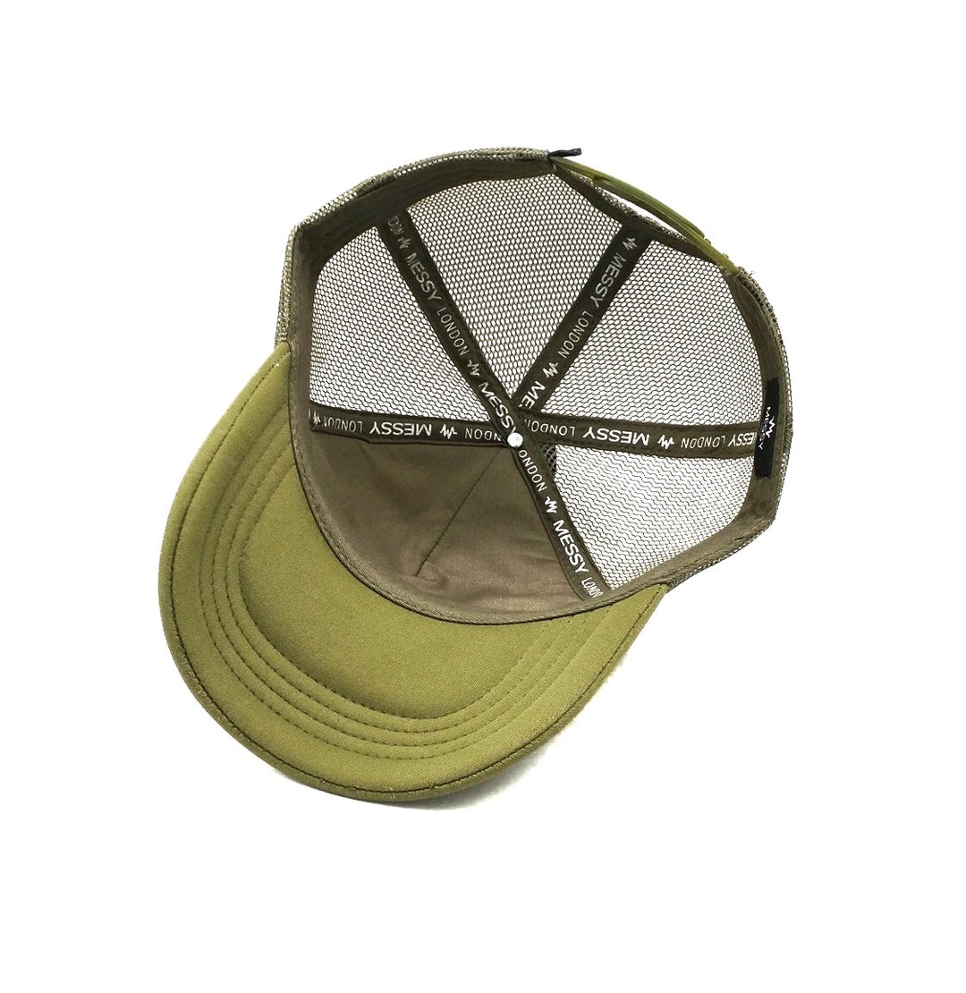 Mesh Trucker Cap Khaki Green – Messy London